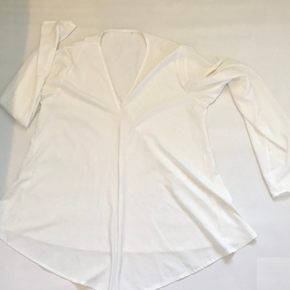 Asymmetric White flare blouse size M